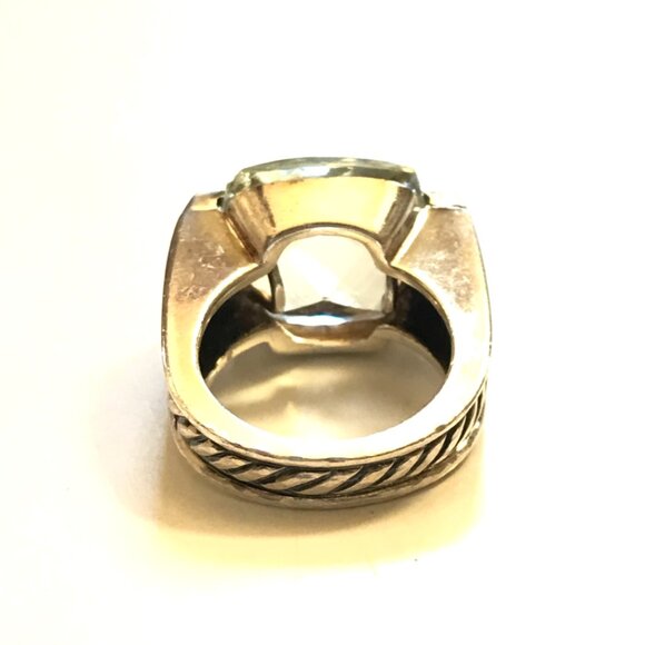 David Yurman Wheaton 925 Sterling Silver Ring Womens 6 Pave Diamonds Prasiolite - Picture 8 of 15